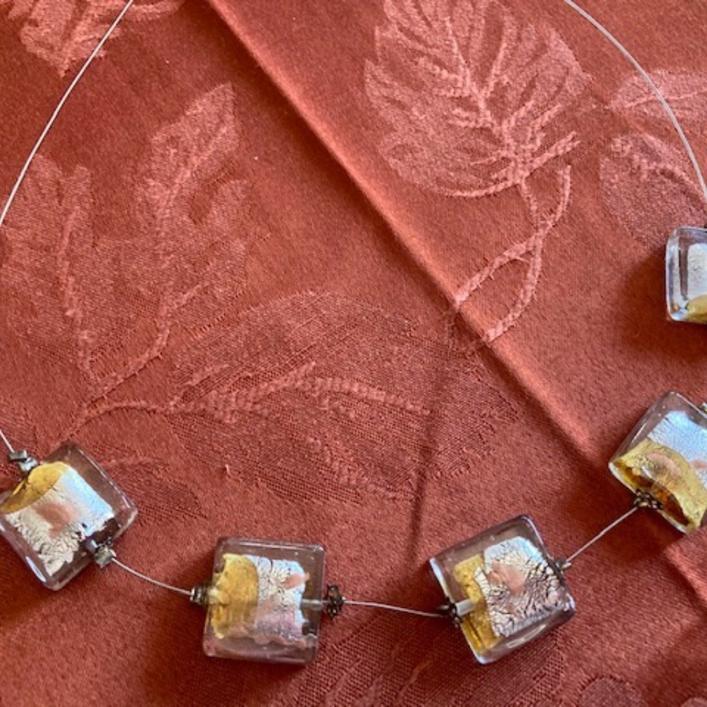 Zara designs glass blown necklace